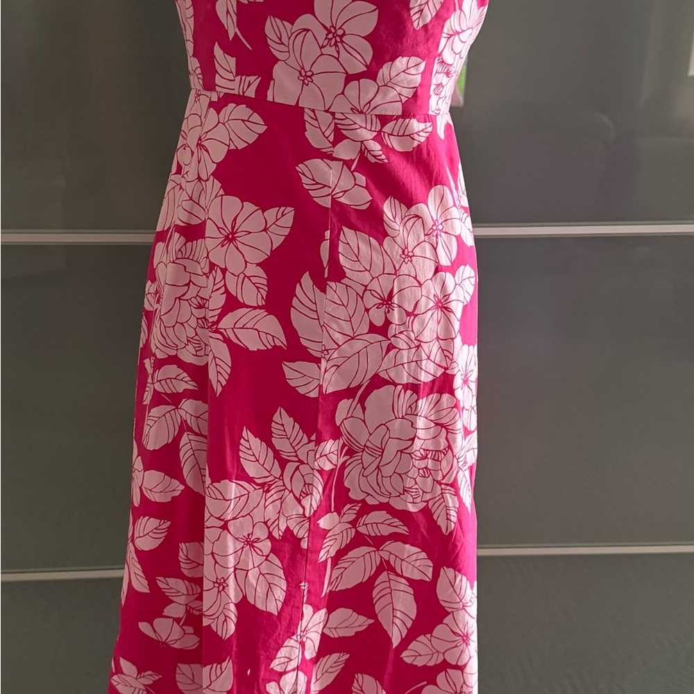 Express Strapless Pink and White Floral Dress